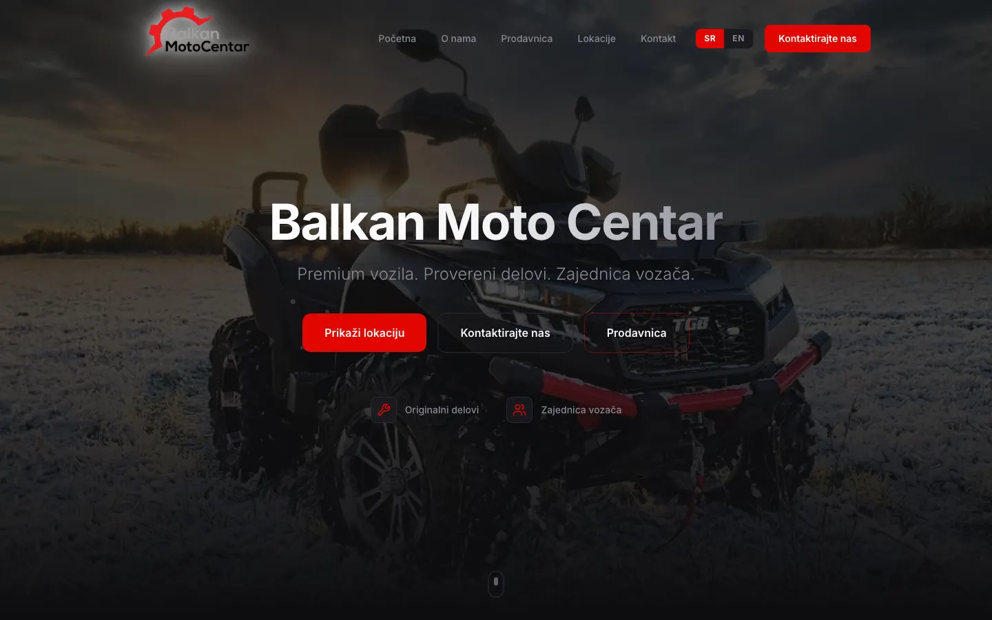 Balkan Moto Centar početna strana